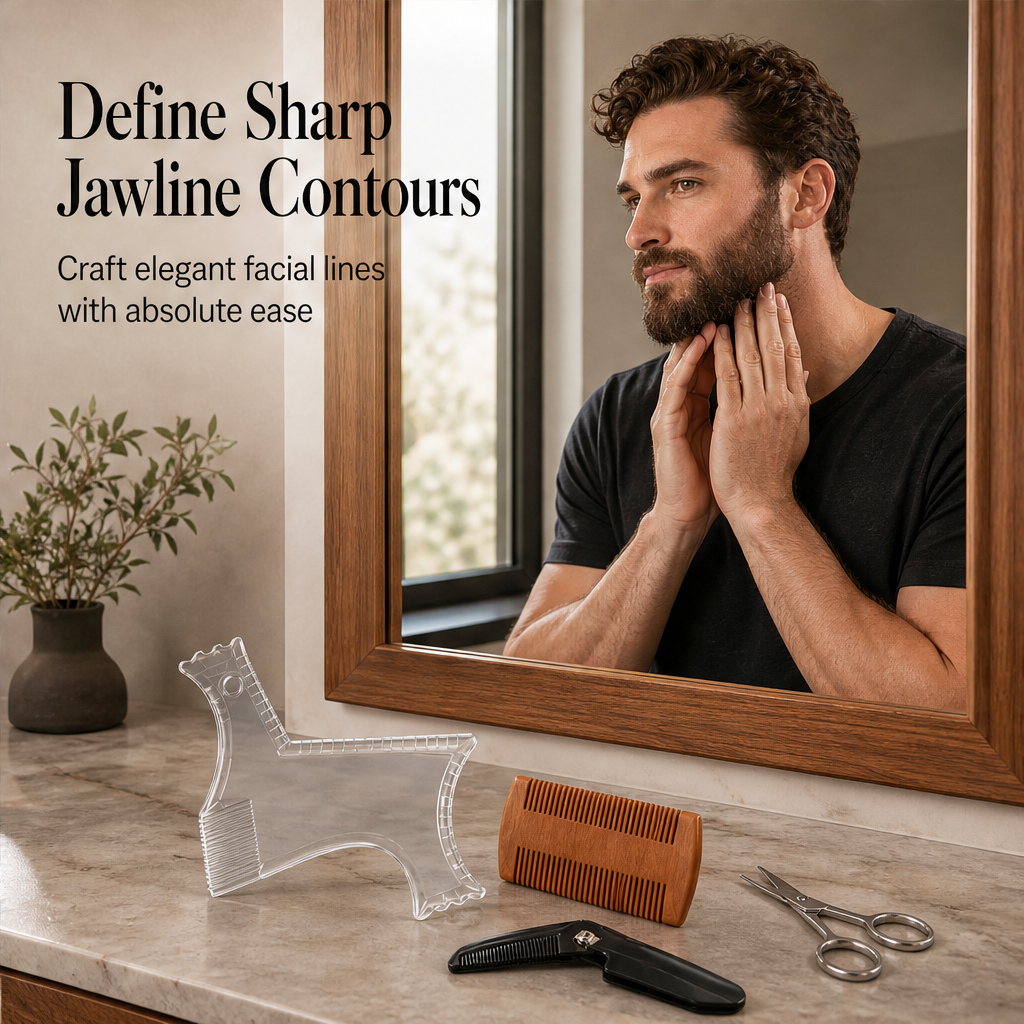 Jawline – Symmetrical Contour Beard Shaping Template + 50% OFF features