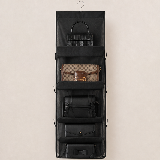 Clearstow – See-Through Pockets, Dust-Free Hanging Bag Organizer + 50% OFF Black