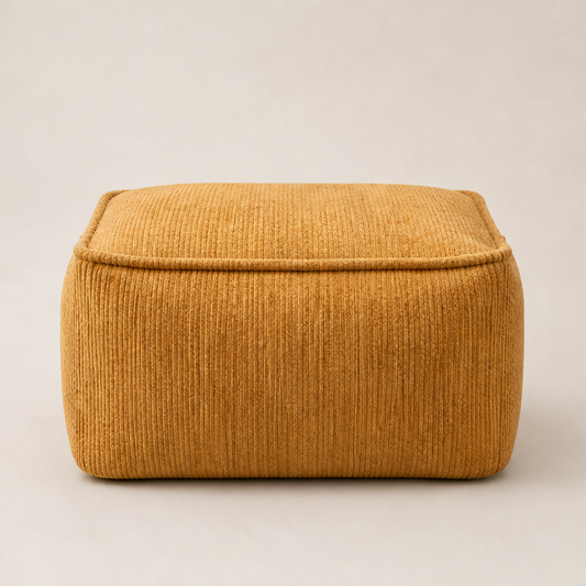 Stowford – 100kg Capacity Washable Canvas Storage Pouf Cover + 50% OFF Mustard
