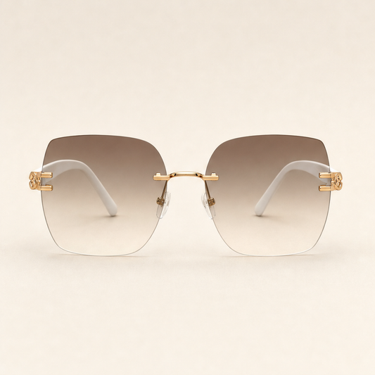 Verralux – Oversized Frameless Gradient UV400 Sunglasses White