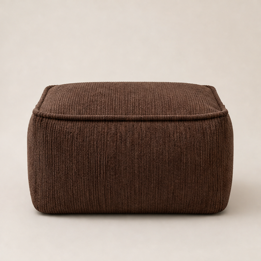 Stowford – 100kg Capacity Washable Canvas Storage Pouf Cover + 50% OFF Brown