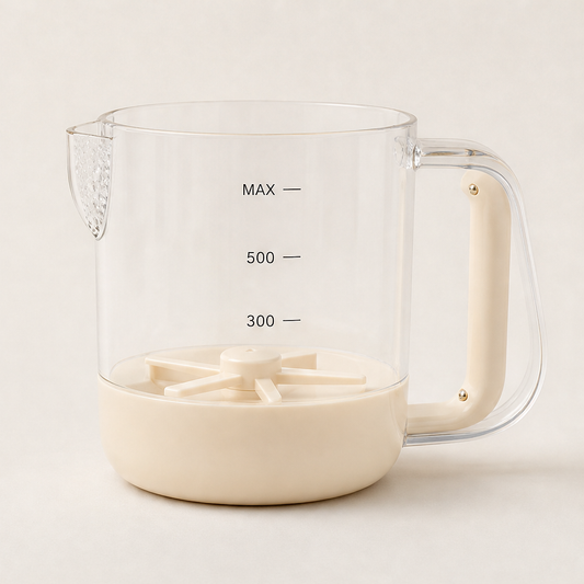Whiskara – One-Press Whisking Cup with Built-In Measuring Scale + 50% OFF Beige