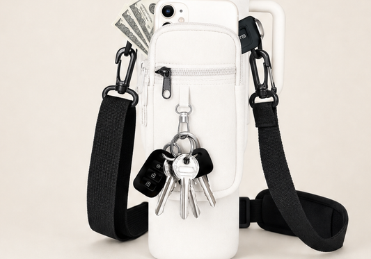 Trekvault – Hands-Free Crossbody Carrier for 40oz Tumbler + 50% OFF White
