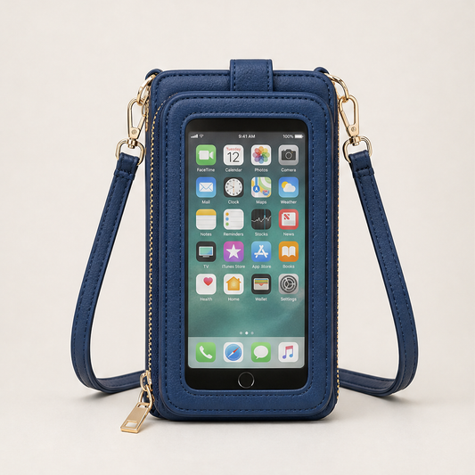 Clearwick – Touchscreen Window Crossbody Phone Bag + 50% OFF Navy