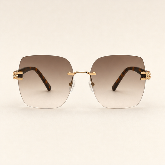 Verralux – Oversized Frameless Gradient UV400 Sunglasses Tortoise