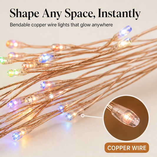 Copperglow – Bendable Copper Wire Firecracker Fairy Lights + 50% OFF features