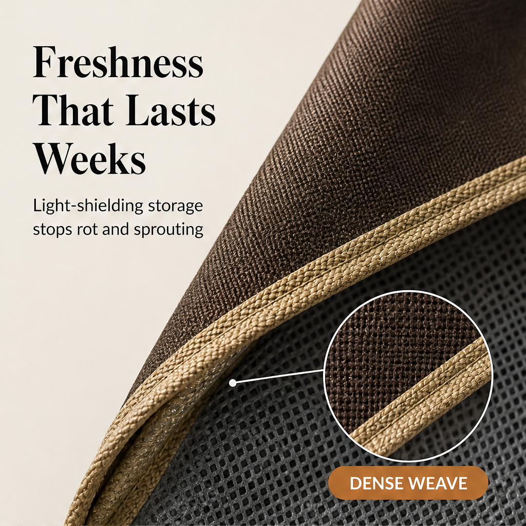 Rootwick – Light-Blocking Breathable Potato and Onion Storage Bag + 50% OFF features