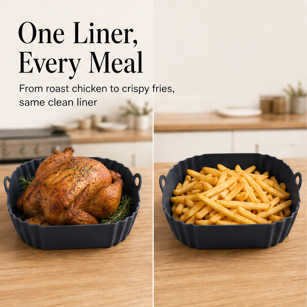 Griddleholm – Non-Stick Reusable Silicone Air Fryer Liner, 8 Inches + 50% OFF detail