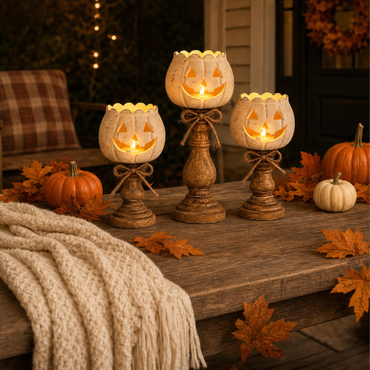 Faelantern – Handcrafted Jack-O-Lantern Pedestal Candle Holder + 50% OFF lifestyle