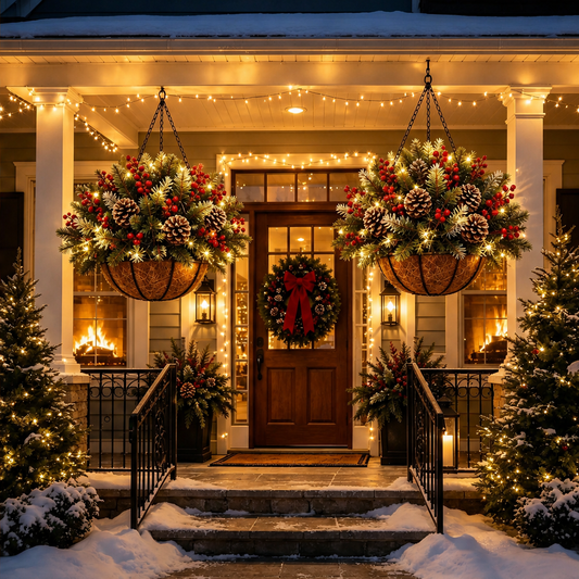 Boughlume – Pre-Lit Weatherproof Hanging Christmas Basket + 50% OFF lifestyle