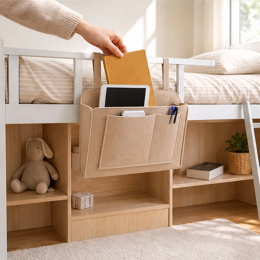 Nestwick – Hanging Bedside Storage Organiser with Felt Pockets + 50% OFF lifestyle