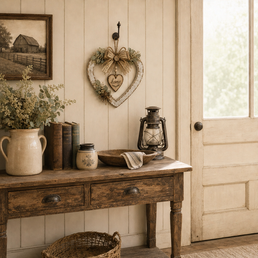 Homestead & Twine – Ready-to-Hang Rustic Heart Wreath Wall Decor lifestyle