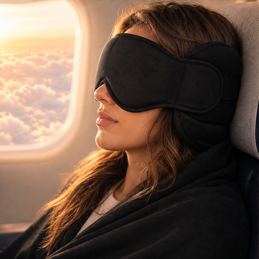 Restwing – 3-in-1 Blackout Eye Mask & Wraparound Head Support + 50% OFF lifestyle