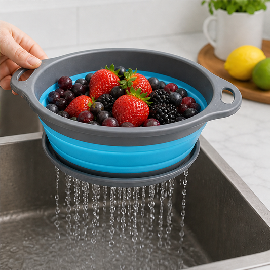 Foldwell – 3-Piece Collapsible Colander Set with Draining Base + 50% OFF lifestyle