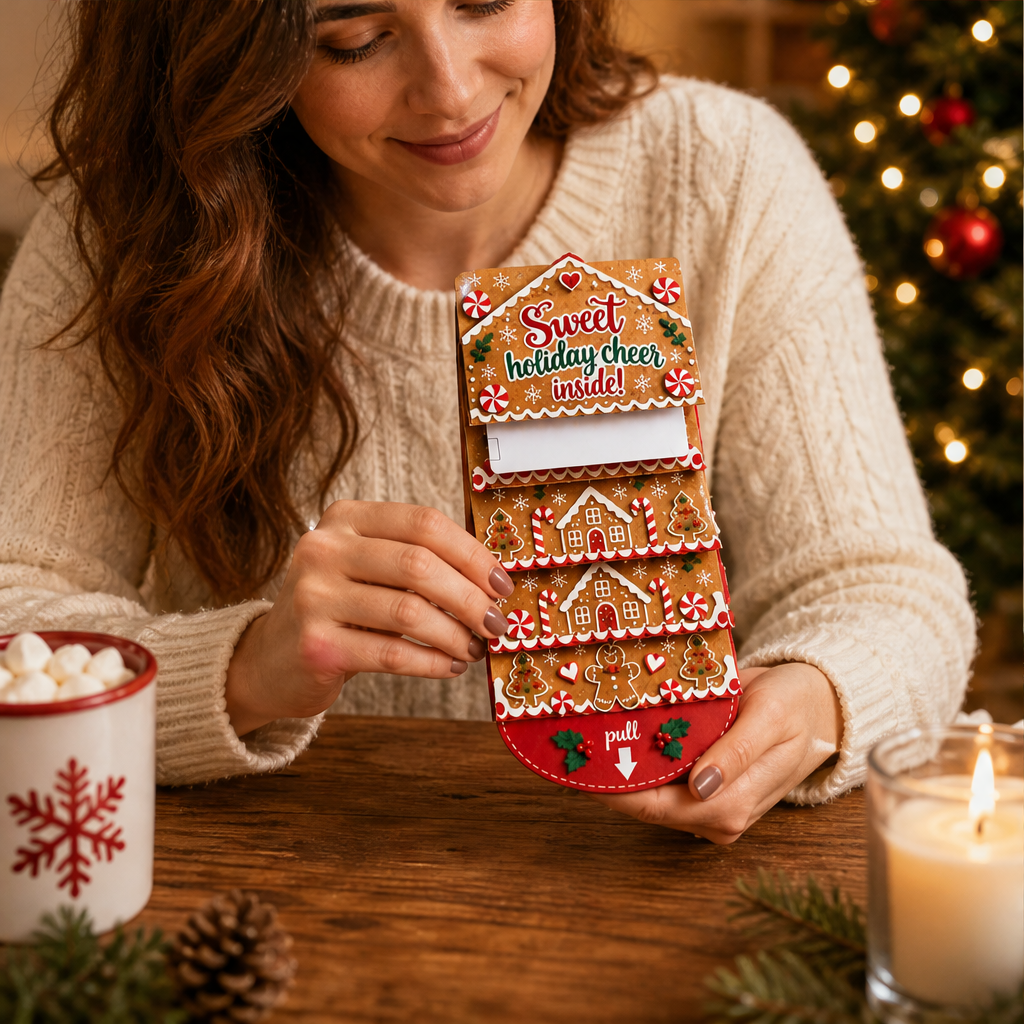 Pullyn Holly – Interactive Sliding 3D Christmas Greeting Card + 1+1 FREE lifestyle