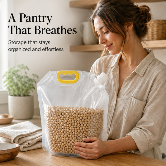 Stowvale – Leakproof Stand-Up Spout Pantry Storage Bags (5-Pack) + 50% OFF features