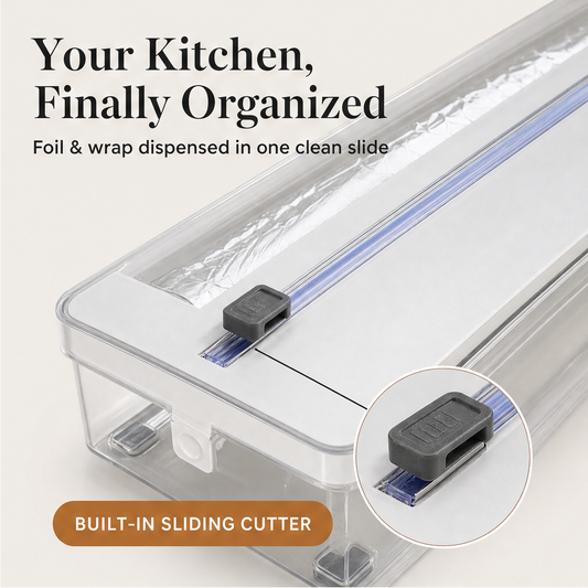StowSlide – Foil & Wrap Dispenser with Built-In Cutter features