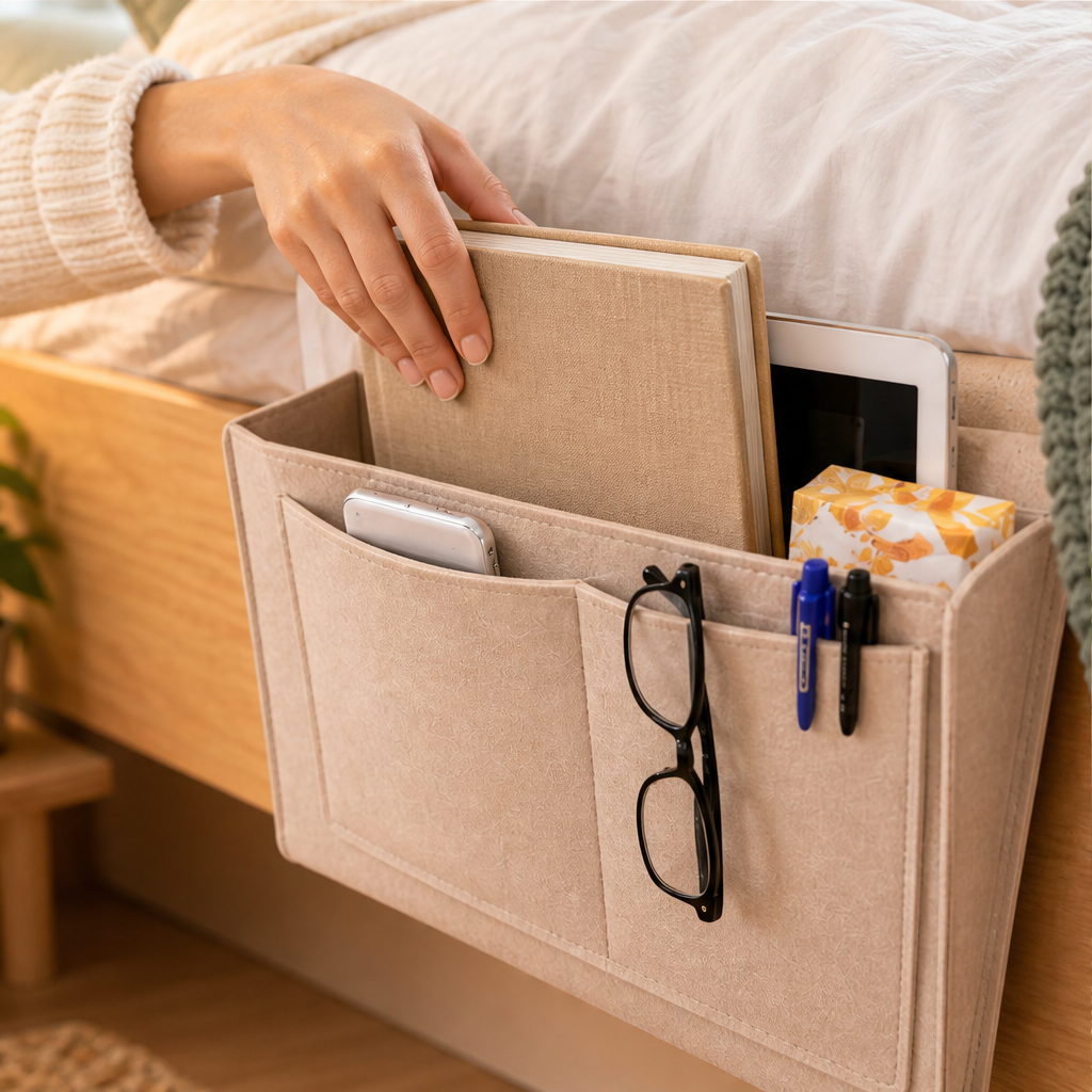 Nestora – Bedside Felt Storage Pouch for Books, Tablets and Essentials + 50% OFF lifestyle