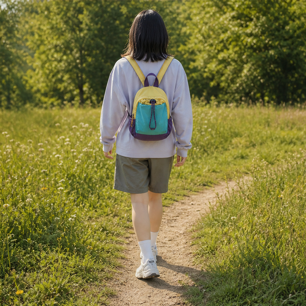 Colormee – Lightweight Water-Resistant Color Block Mini Backpack + 50% OFF lifestyle