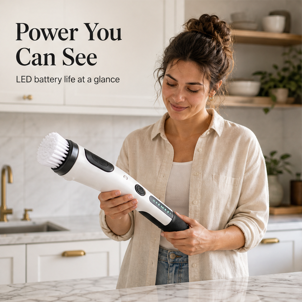 SpinCrest – 7-Head Electric Spin Brush with Extendable Pole, IPX5 + 50% OFF features