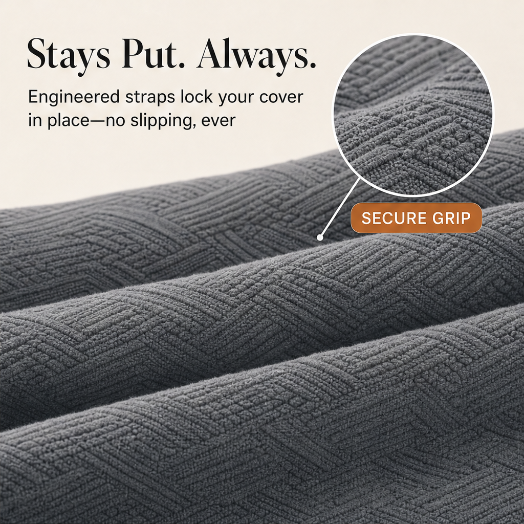 Cladwick – Non-Slip High-Stretch Jacquard Sofa Cover + 50% OFF features