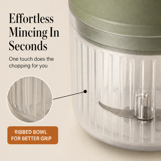 Mincera – USB Rechargeable One-Touch Electric Garlic Grinder + 50% OFF features