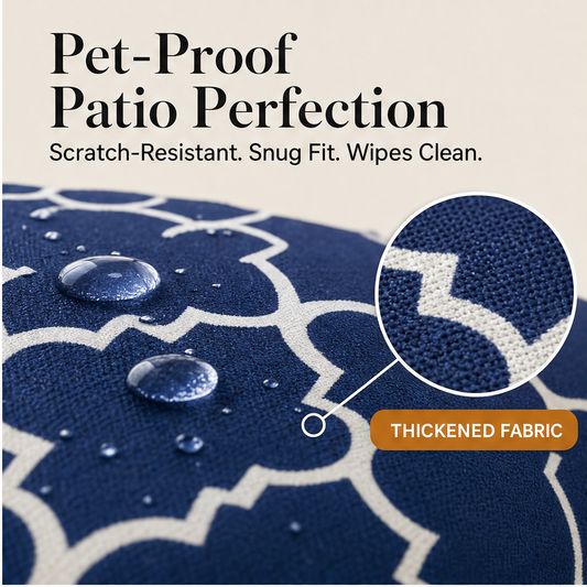 Wickmoor – Scratch-Resistant Elastic-Hem Patio Sofa Cushion Covers features