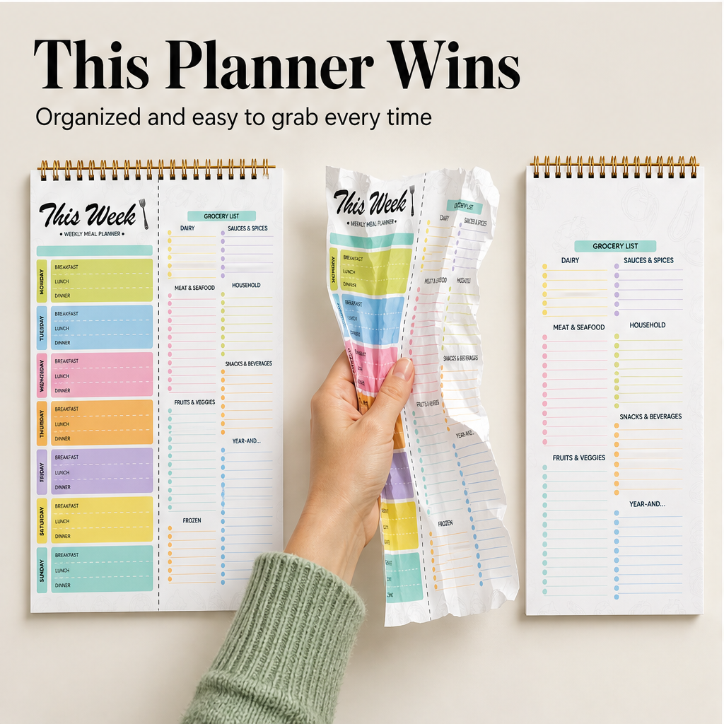 Mealcroft – Tear-Off Grocery List Weekly Meal Planner Notepad + 50% OFF features