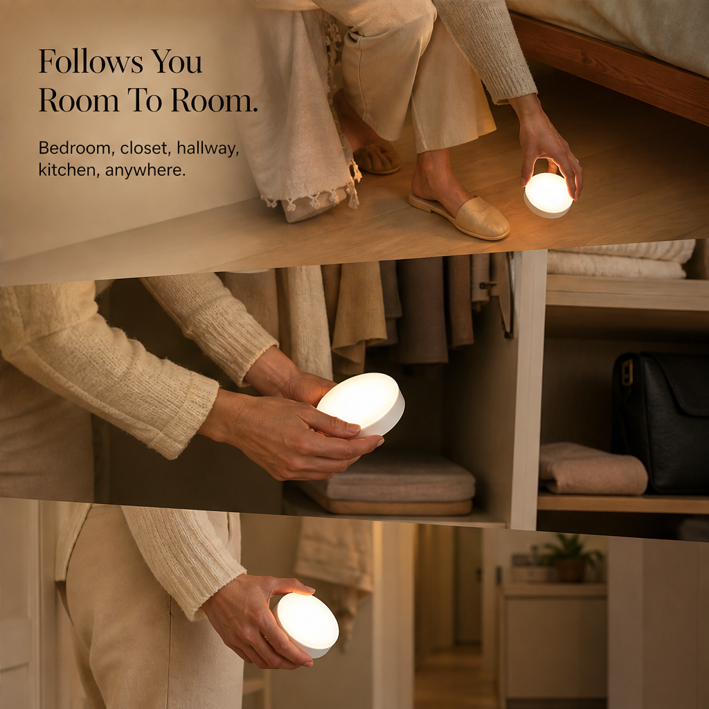 Glimora – Motion Sensor Rechargeable Night Light + 1+1 FREE features