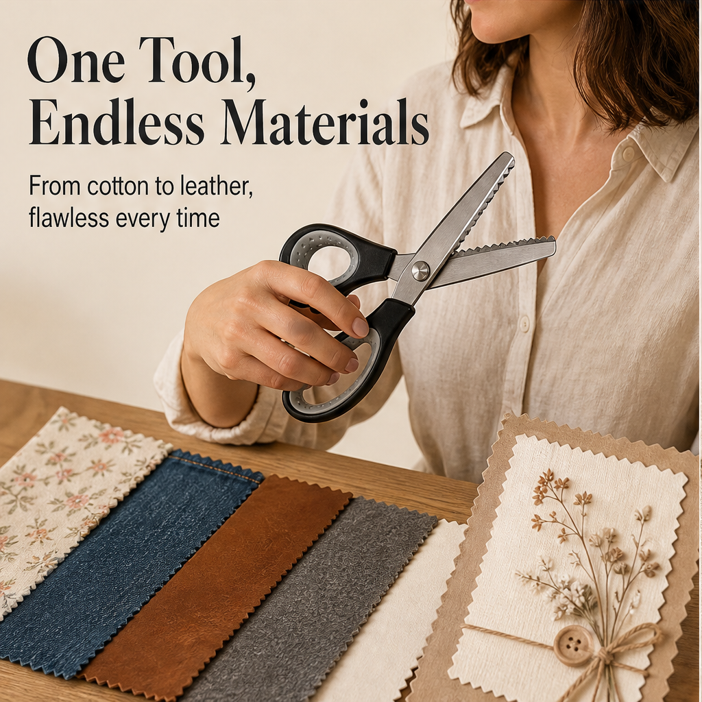 Sernova – Serrated Zigzag Blades, No-Fray Edge Sewing Scissors + 50% OFF features