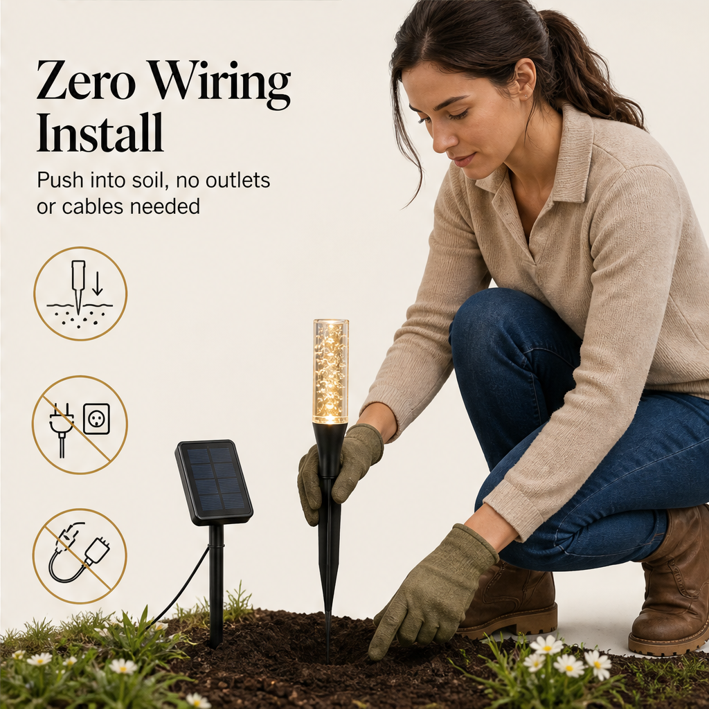 Lumoglow – Solar Bubble Crystal IP65 Weatherproof Pathway Lights + 50% OFF features