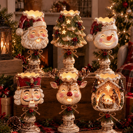 Kringlemere – Crackle-Glaze LED Glow Christmas Candle Holder + 50% OFF lifestyle
