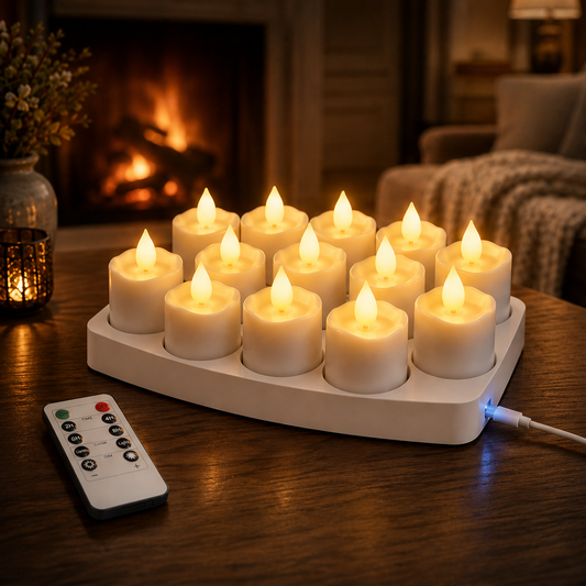 Emberholm – Remote Control, Timer & Recharge Base Flameless LED Candles + 50% OFF lifestyle