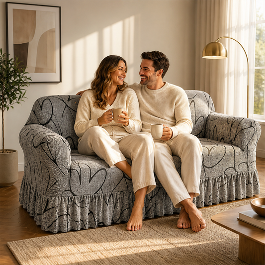 Wrenfold – High-Stretch Ruffled Hem Sofa Slipcover + 50% OFF lifestyle