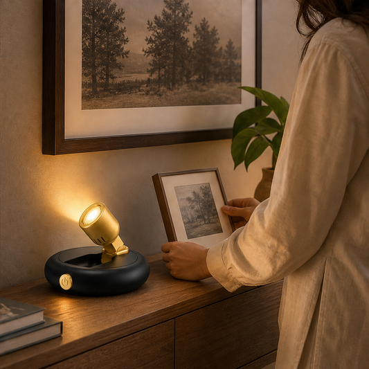 Gildray – Cordless Magnetic Mount Art Spotlight with Remote Dimming + 50% OFF lifestyle