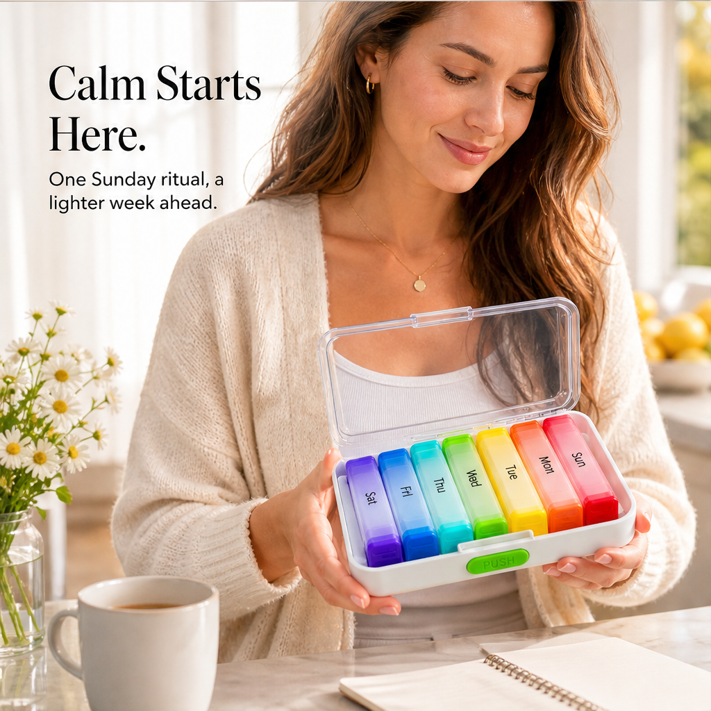 DoseVault – Detachable 7-Day Pods, Color Coded Pill Organizer + 50% OFF features