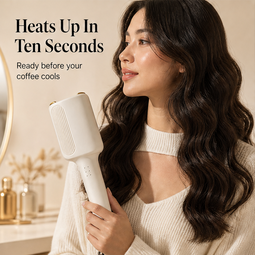 Wavora – Deep U-Barrel Heat Protect Wavy Curling Iron + 50% OFF features