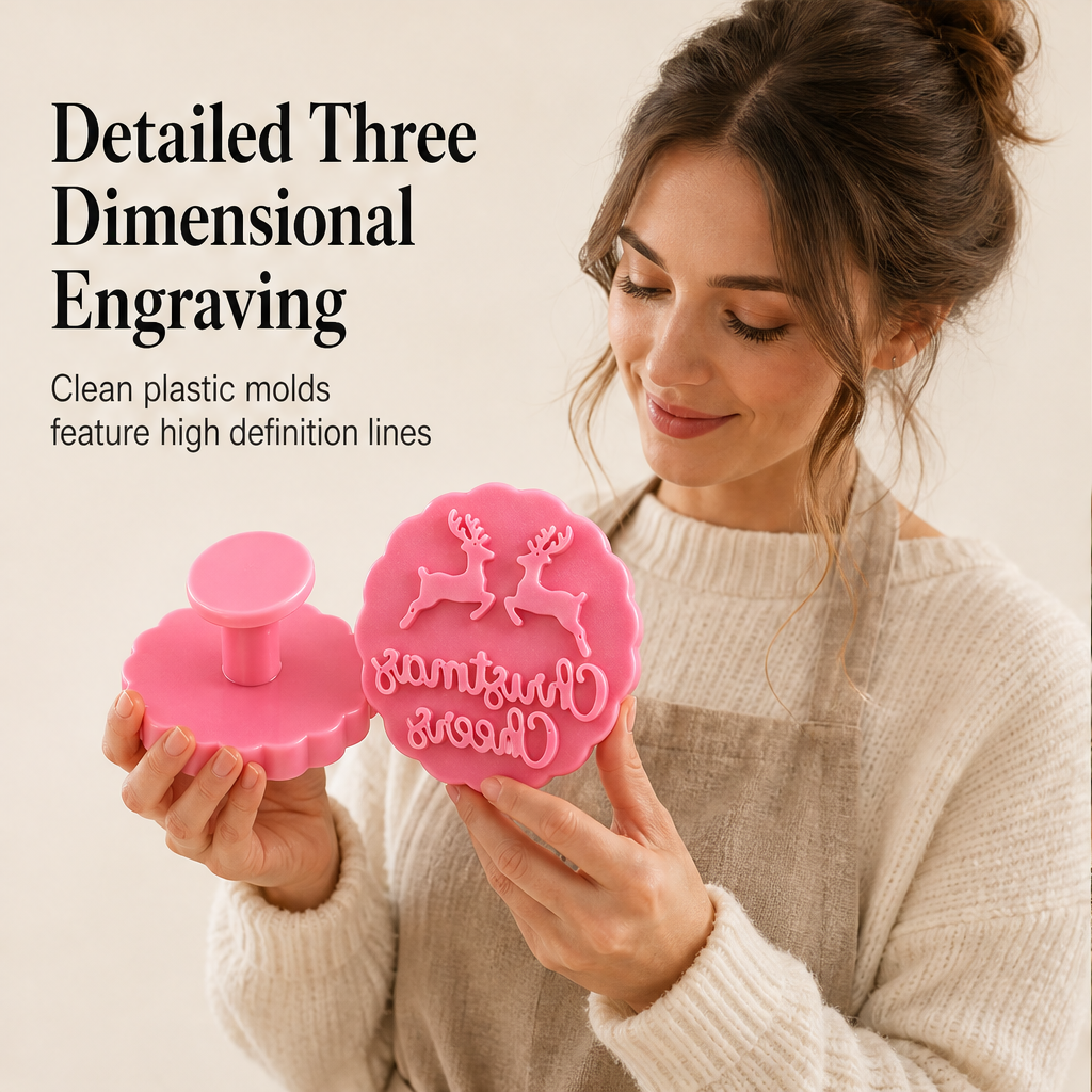Snowpress – Deep 3D Embossing 10-Shape Christmas Cookie Stamp Set + 50% OFF features