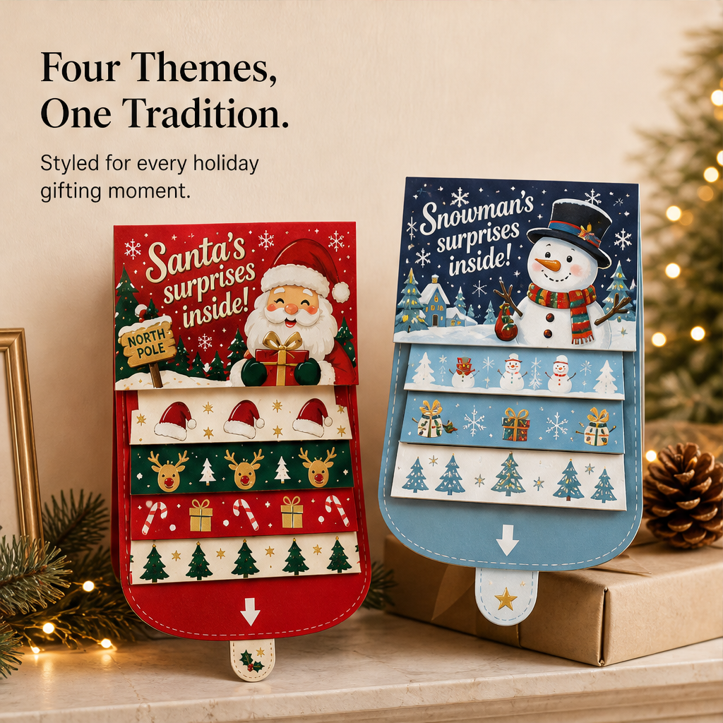 Pullyn Holly – Interactive Sliding 3D Christmas Greeting Card + 1+1 FREE detail