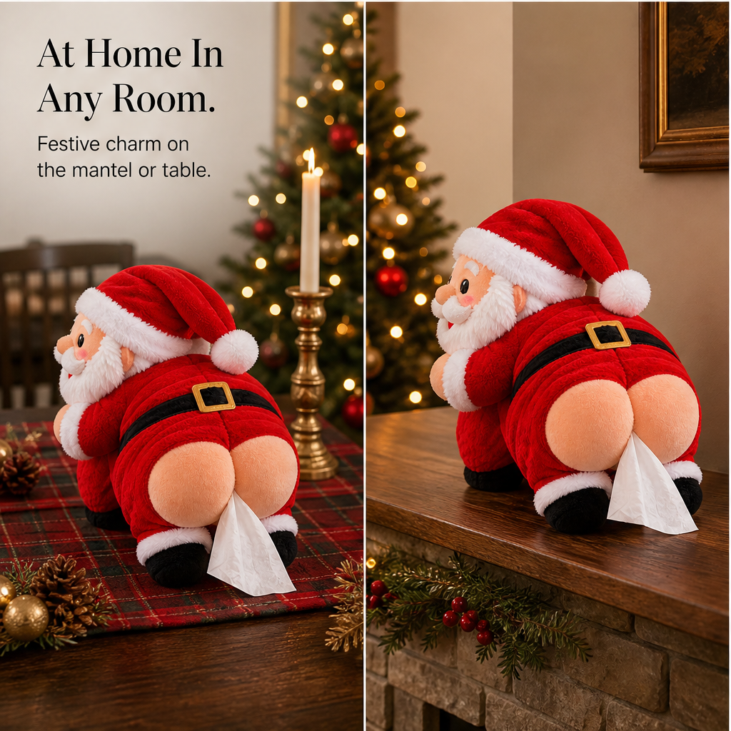 Merrynook – Plush Santa Tissue Box Cover Christmas Decoration + 50% OFF detail