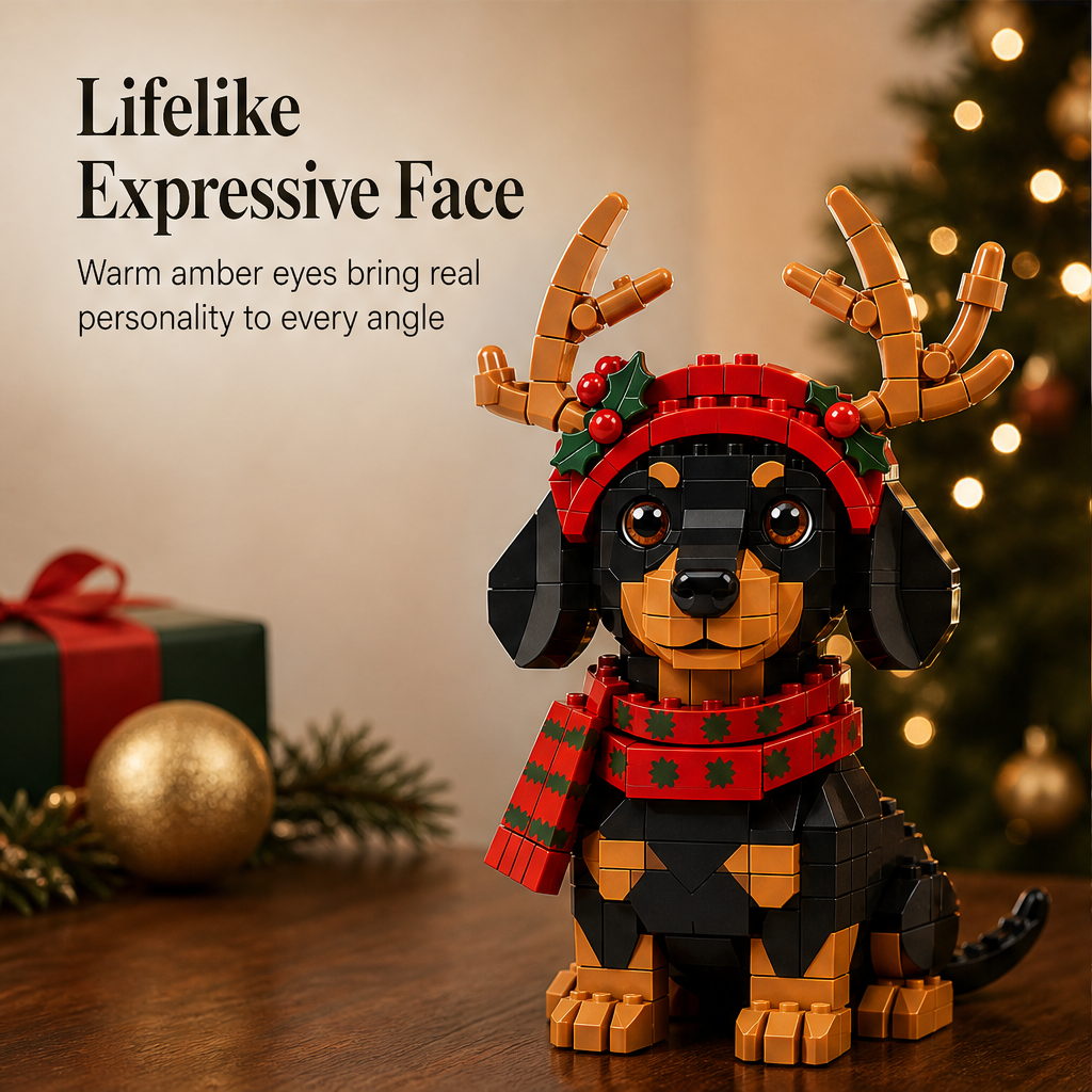 Antlerbury – Reindeer Dachshund Christmas Building Block Set + 50% OFF features