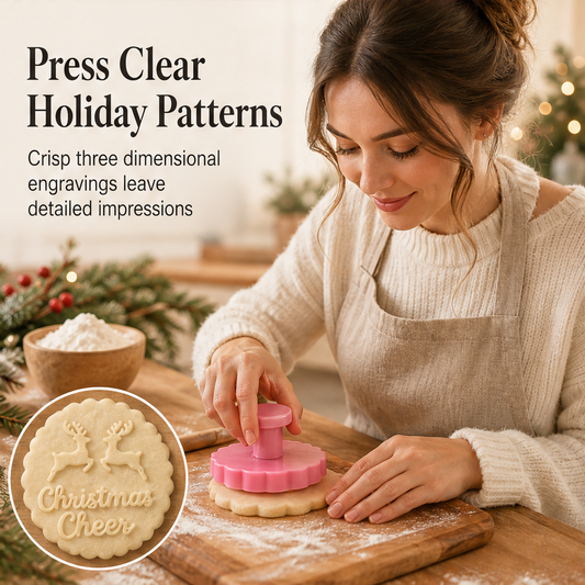 Snowpress – Deep 3D Embossing 10-Shape Christmas Cookie Stamp Set + 50% OFF features