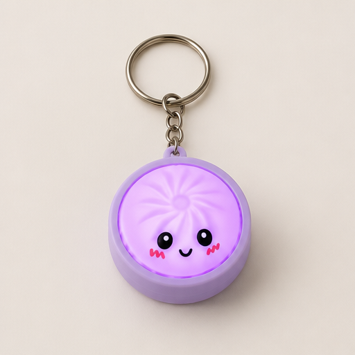 Bunglow – Touch-Sensing Light-Up Dumpling Fidget Keychain Lavender
