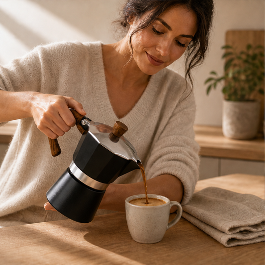 Moldera – Eight-Sided Cast Aluminium Classic Italian Moka Pot + 50% OFF lifestyle
