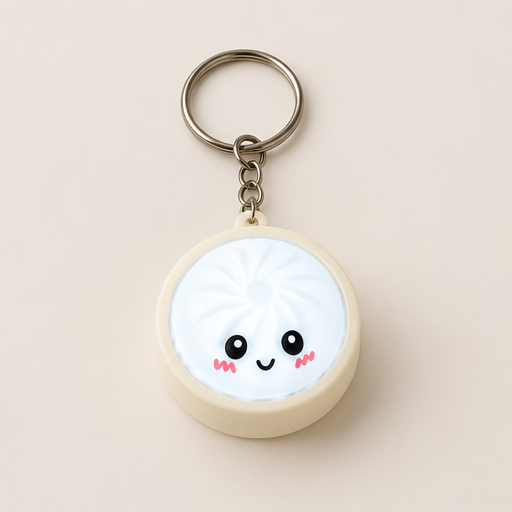 Bunglow – Touch-Sensing Light-Up Dumpling Fidget Keychain Cream