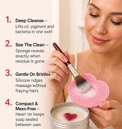 Sudora – Heart-Shaped Brush Cleansing Soap with Silicone Scrub Pad + 50% OFF
