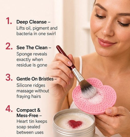 Sudora – Heart-Shaped Brush Cleansing Soap with Silicone Scrub Pad + 50% OFF