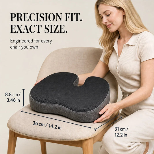 Cushora – Ergonomic Memory Foam Seat Cushion for Tailbone & Lower Back Support + 50% OFF