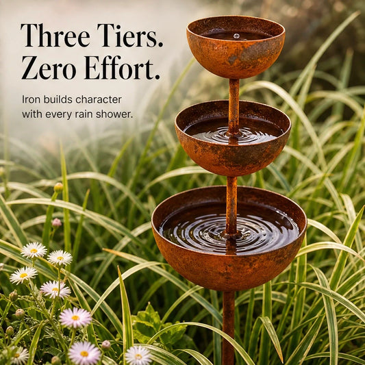 Wrenbrook – 3-Tier Rainwater Bird Bath & Wildlife Feeder Stake + 50% OFF
