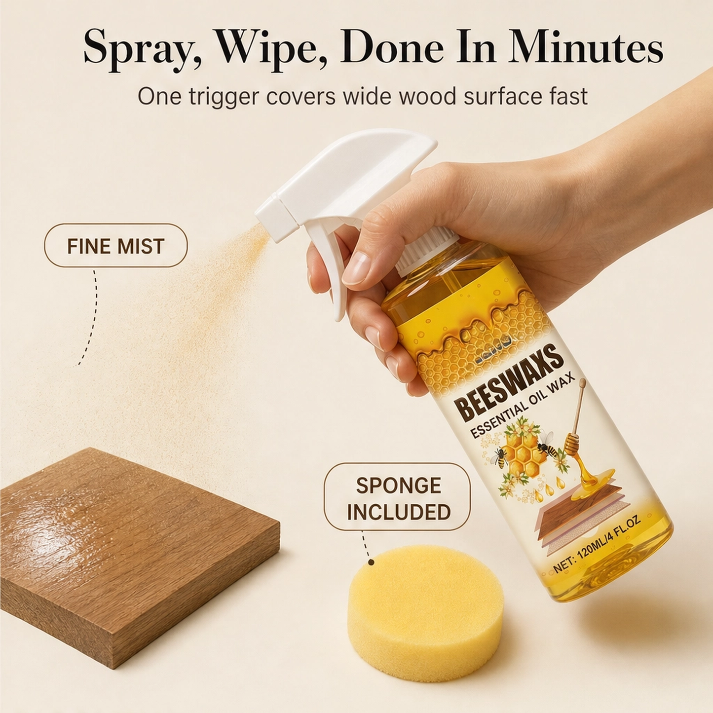Beeswick™ – Natural Beeswax Wood Polish & Conditioner Spray + 50% OFF